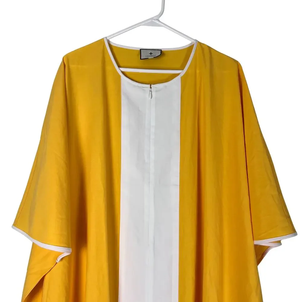 Tuckernuck Summers in St. Tropez Celeste Caftan Yellow White ML Resort Old Money - Picture 2 of 7